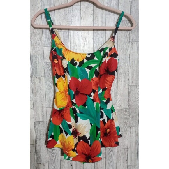 E.Stewart Other - Vintage E. Stewart Swimsuit Floral Tropical Vacation Cruise Size 12